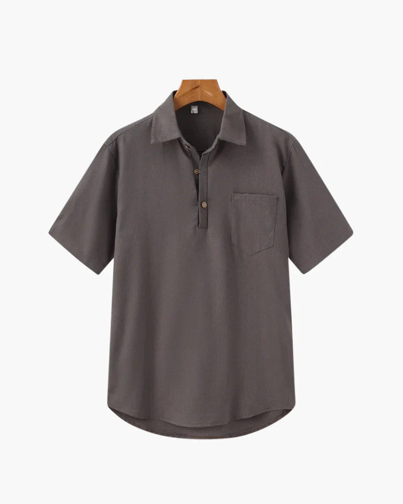 Casablanca Linen Polo - Brown